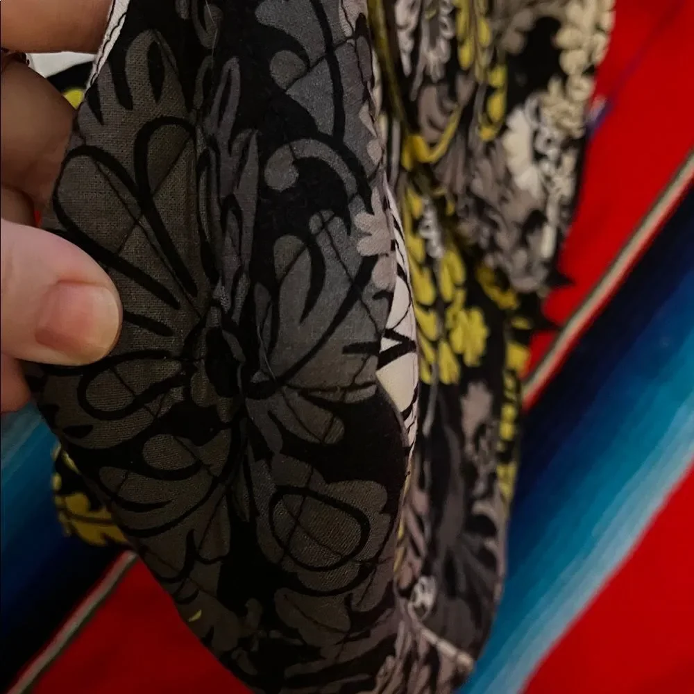 Vera Bradley Stylish Black and Yellow Floral Backpack